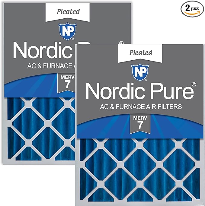 Nordic Pure 20x24x4 (19_3/8 x 23_3/8 x 3_5/8) Pleated MERV 7 Air Filters 2 Pack