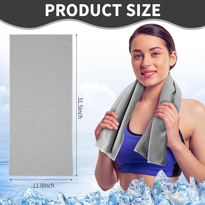 Honoson Cooling Towel Bulk - Neck & Face Cool Chilly Towels Microfiber Breathable Sport Sweat Rag for Gym, Yoga, Travel, Camping, Running, Outdoor-FlexoryFit