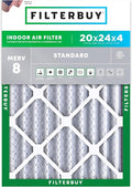 Filterbuy 20x24x4 Air Filter MERV 8 (MPR 700) Dust Defense Replacement (1-Pack), Electrostatic Pleated HVAC AC Furnace Filters, Made in USA (Actual Size: 19.38 x 23.38 x 3.63)