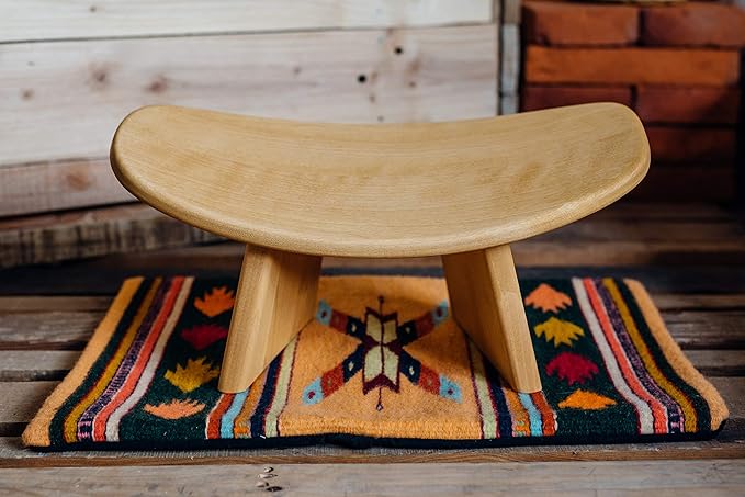 Meditation Bench IKUKO Original, Portable Version with Bag, Locally Handmade Wooden Kneeling Ergonomic Seiza Seat, Prana Yoga - 2 Colors, 3 Height Sizes-FlexoryFit