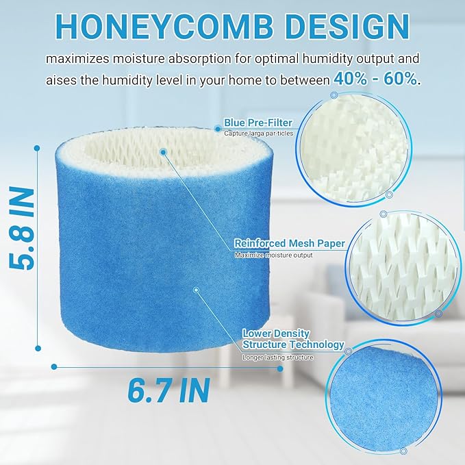 Lemige 4 Pack Upgraded HC888 Series Filters C Compatible with HC-888, HC-888N, HC-888, HC-888N, HCM-890, HEV-320 Series, Compatible with Duracraft DCM-200, DH-890