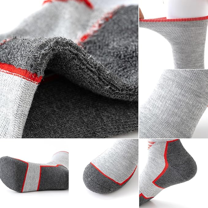 JOYNÉE 5/10 Pairs Mens Lightweight Athletic Crew Socks Cushioned Breathable Long Socks for Sports Running-FlexoryFit