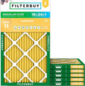 Filterbuy 16x24x1 Air Filter MERV 11 (MPR 1200) Allergen Defense Replacement (6-Pack), Electrostatic Pleated HVAC AC Furnace Filters, Made in USA (Actual Size: 15.38 x 23.38 x 0.75)