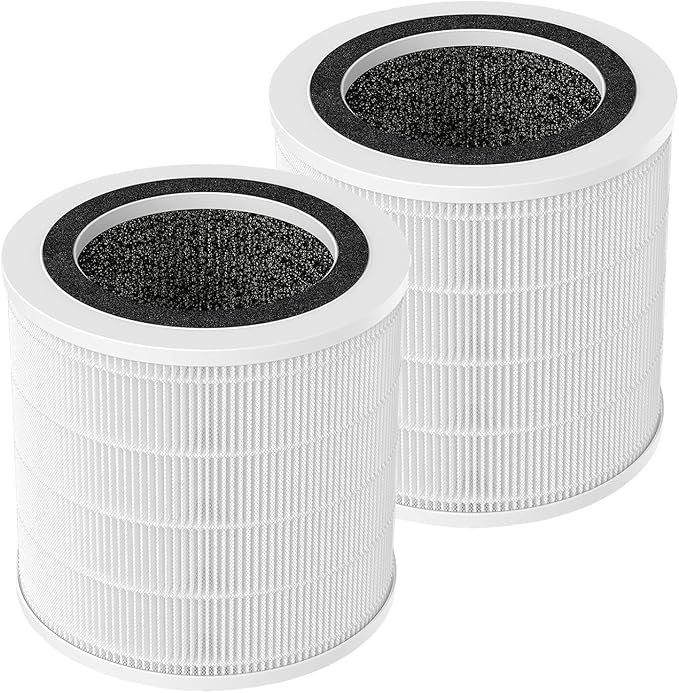 2 Pack H7126 Replacement Filters for Govee Air Purifier, 3-in-1 True HEPA Filter Compatible with GoveeLife H7126 Mini Air Purifier, Part #H7126-RF