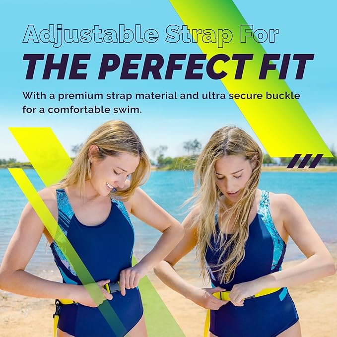 Sunlite Sports Swim Buoy Premium Quality, Highly Visible Waterproof Safety Marine Float Training for Open Water Swimming, for Swimmers, Triatheletes, Kayakers, Snorkelers, Throwable Flotation Device for Adults