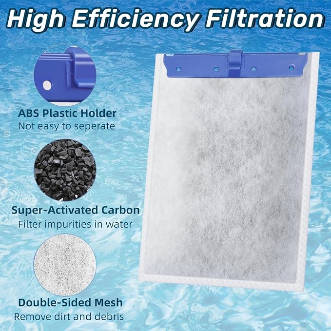 Aquarium Filter Cartridge Compatible with Tetra Whisper Bio-Bag Power Filters, Replacement Filter Cartridges for Tetra ReptoFilter Cartridges Aquariums (6 Packs, Large)