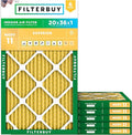 Filterbuy 20x36x1 Air Filter MERV 11 (MPR 1200) Allergen Defense Replacement (6-Pack), Electrostatic Pleated HVAC AC Furnace Filters, Made in USA (Actual Size: 19.75 x 35.75 x 0.75)