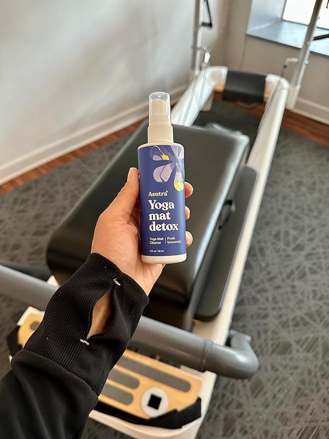 ASUTRA Yoga Mat Cleaner Spray (Fresh & Unscented), 4 fl oz - No Slippery Residue, Deep-Cleansing for Fitness Gear & Gym Equipment, Microfiber Towel Included-FlexoryFit