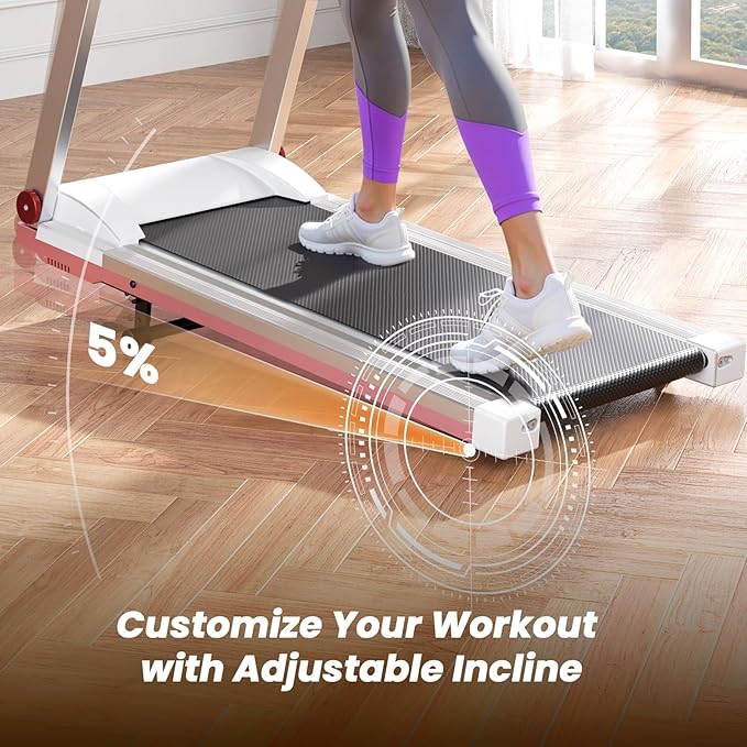 Treadmills for Home, 4-in-1 Foldable Treadmill with Incline, 300 LBS Capacity Running Treadmills for Home Small Spaces with Handles, 3.0 HP Folding Treadmill with Smart APP-FlexoryFit