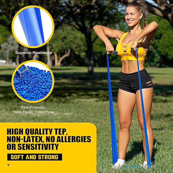 Resistance Bands, Exercise Bands, Physical Therapy Bands for Strength Training, Yoga, Pilates, Stretch Elastic Band with Different Strengths, Workout Bands for Home Gym-FlexoryFit