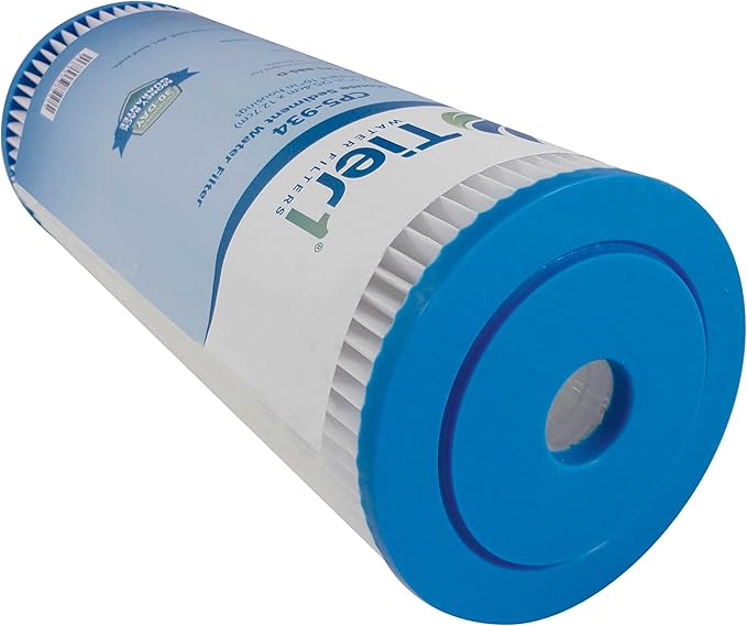 Tier1 5 Micron 10 Inch x 4.5 Inch | 6-Pack Pleated Polyester Whole House Sediment Water Filter Replacement Cartridge | Compatible with Culligan CP5-BBS-D, Pentek CP5-BB, W5CPHD, Home Water Filter