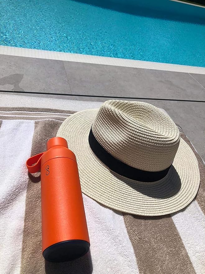 Ocean Bottle - Recycled Stainless Steel Drinks Reusable Water Bottle - Eco-Friendly & Reusable - Sun Orange - 17 oz