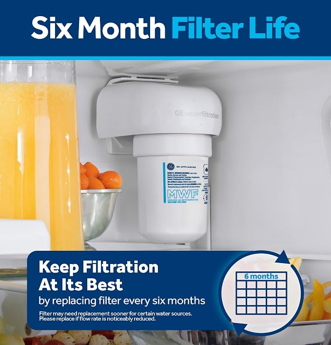 GE MWF Refrigerator Water Filter, Genuine Replacement Filter, Certified to - Image 7