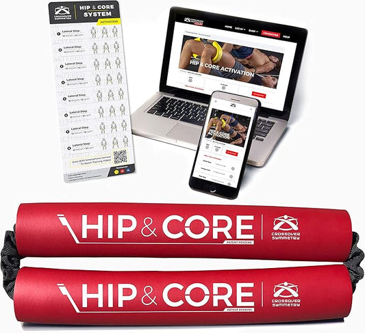 Crossover Symmetry Hip & Core System - Loop Resistance Home Workout Bands to Stretch and Strengthen Legs, Butt, HIPS, Thighs and Glutes, Includes Online Exercise & Training Guide-FlexoryFit