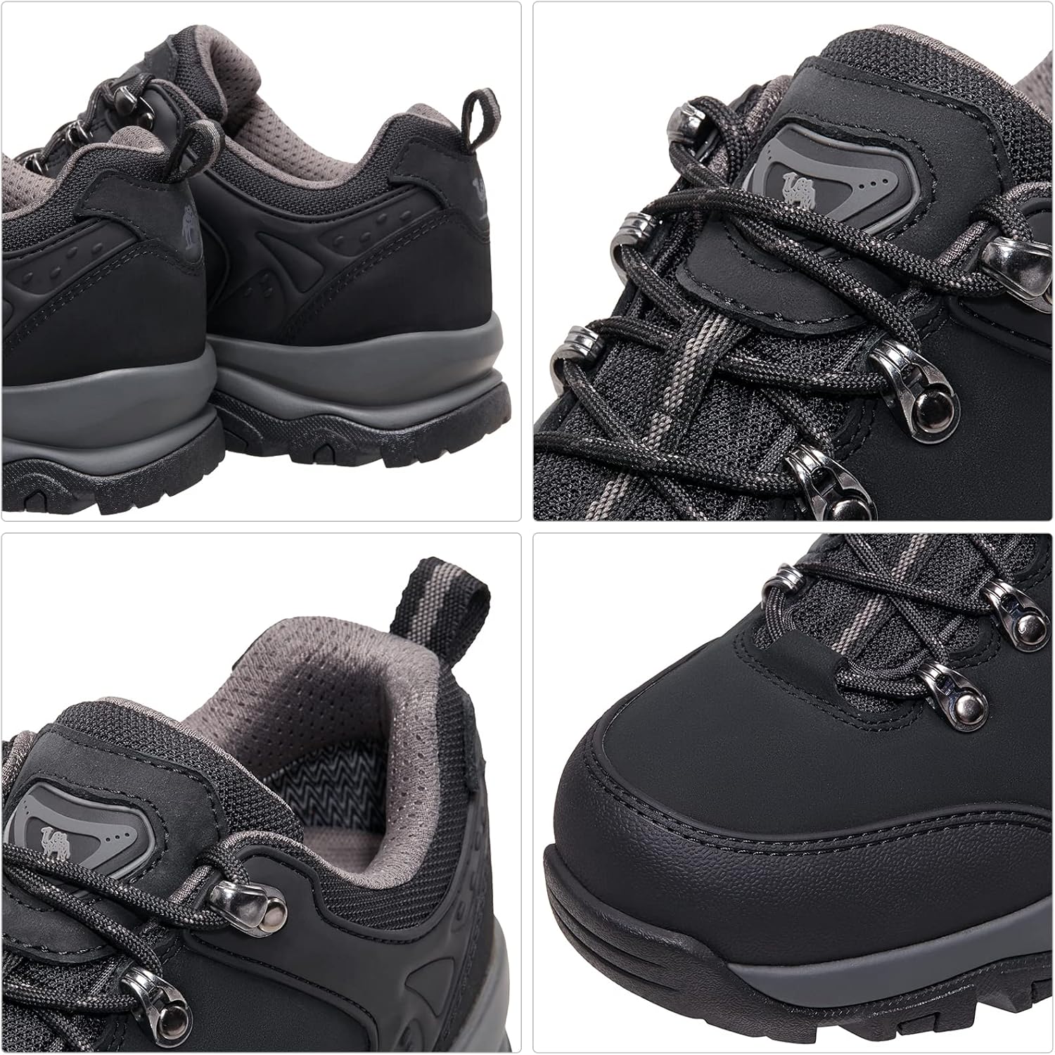 CAMEL CROWN Hiking Shoes Men Trekking Shoe Low Top Outdoor Walking Waterproof Leather Trail Sneakers