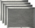 4-Pack Range Hood Filter Insert – Compatible with Broan Ductless Vents – 8.5" x 11.25" x 3/8" Aluminum Mesh & Charcoal Panel for Kitchen Grease Capture