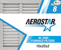 Aerostar 16x25x2 MERV 8, Pleated Air Filter, 16x25x2, Box of 4, Made in the USA