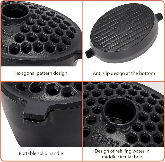 Wood Stove Steamer, Cast Iron Fireplace Humidifier, Indoor Humidifier for Home Heating, Black Bowl Fireplace Stove Covers Accessories Decorative, Matte Black Finish, Rust Resistant, 2.7 Quart Capacity