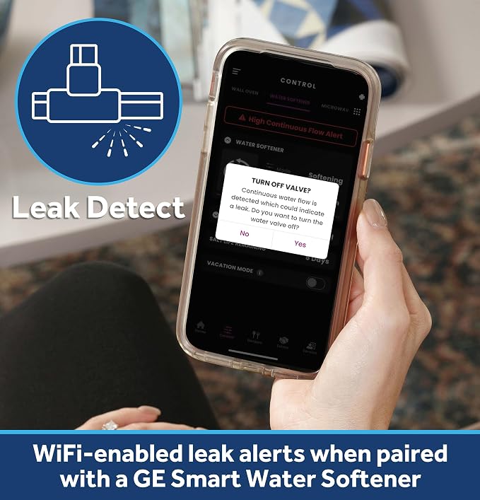 GE Water Softener Remote Water Shutoff Valve, Provides Leak Detection & Remote - Image 3