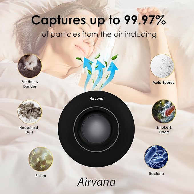 AV150AP True HEPA Tabletop Air Purifier, Black