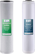 iSpring F2WGB22BPB 4.5” x 20” 2-Stage Whole House Water Filter Replacement Pack Set with Carbon Block and Lead Reducing Cartridges, Fits WGB22B-PB, white
