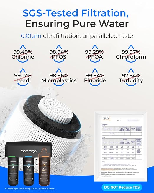Waterdrop TSB-UF 0.01 μm Ultra Filtration Under Sink Water Filter System - Image 7