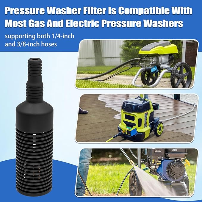75172 Pressure Washer Siphon Hose Filter for 1/4-Inch and 3/8-Inch Hoses - 4 Pcs