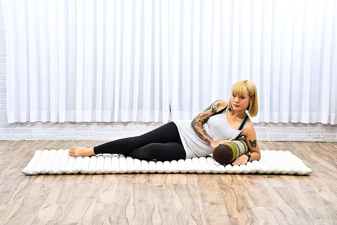 Leewadee Small Yoga Bolster – Shape-Retaining Cervical Neck Roll, Tube Pillow for Comfortable Reading, Kapok Filling, 22 x 6 x 6 inches-FlexoryFit