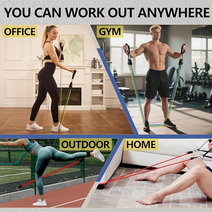 Resistance Bands,Exercise Bands,Resistance Bands for Working Out with Handles for Men and Women,Workout Bands with Door Anchor and Ankle,Strength Training Home Gym Equipment-FlexoryFit