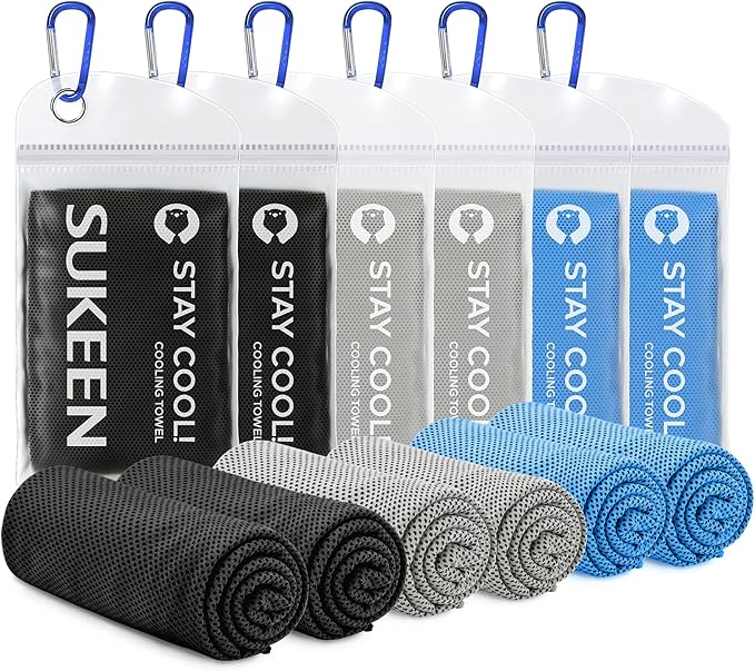 Sukeen Cooling Towel,Instant Evaporative Cooling for Sports,Yoga,Golf,Gym,Neck,Workout and More(40”x 12”)-FlexoryFit