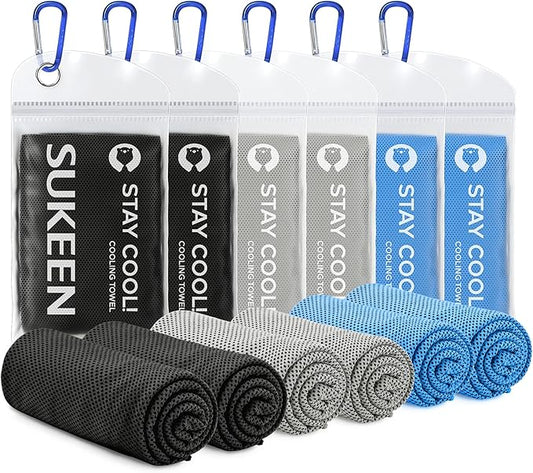 Sukeen Cooling Towel,Instant Evaporative Cooling for Sports,Yoga,Golf,Gym,Neck,Workout and More(40”x 12”)-FlexoryFit