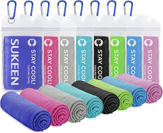 Sukeen Cooling Towel,Instant Evaporative Cooling for Sports,Yoga,Golf,Gym,Neck,Workout and More(40”x 12”)-FlexoryFit