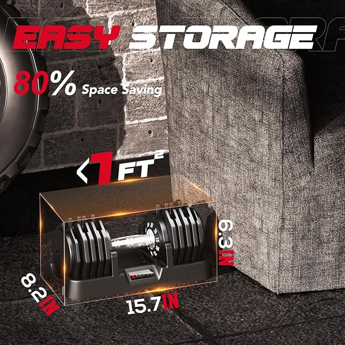 Keppi Adjustable Dumbbells Set-25lb/40lb/55lb/60lb, Anti-Slip Metal Fast Adjust Weight Handle, Exercise & Fitness for Full Body Workout - Adjustable Dumbbell Series-FlexoryFit