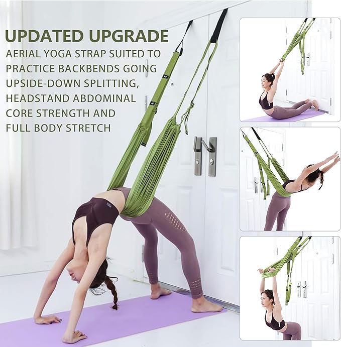Leg Stretcher Strap, Stretching Equipment with Door Anchor Flexibility Trainer Backbend Assist for Dance Aerial Yoga Ballet Leg Stretching Exercise-FlexoryFit