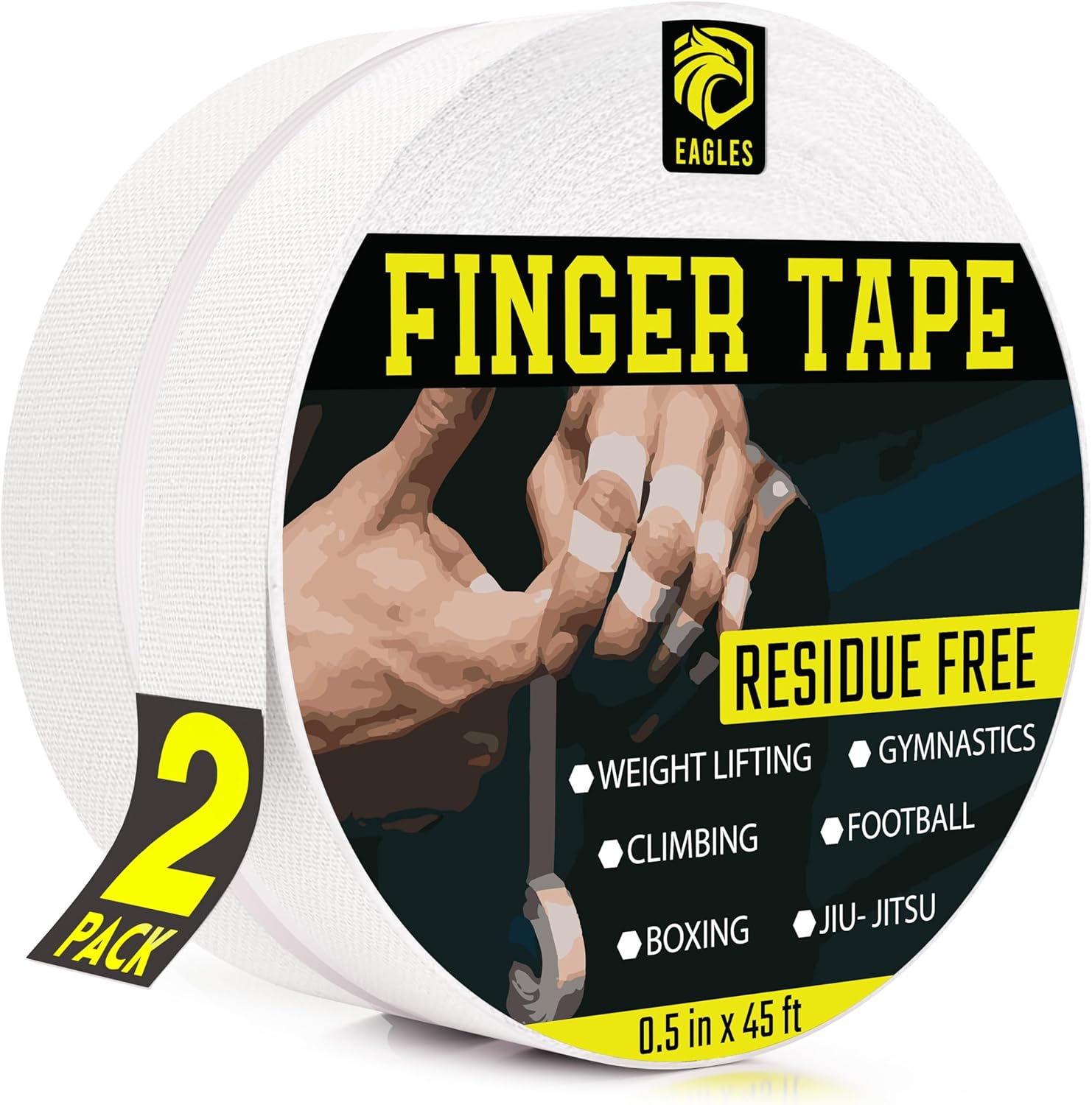 EAGLES Finger Tape Skin Friendly Strong Athletic Sports Tape for Volleyball BJJ Rock Climbing BBB jiu Jitsu Grappling MMA Martial Arts Weight Traning Wrestling Hand Foot Knob Tape