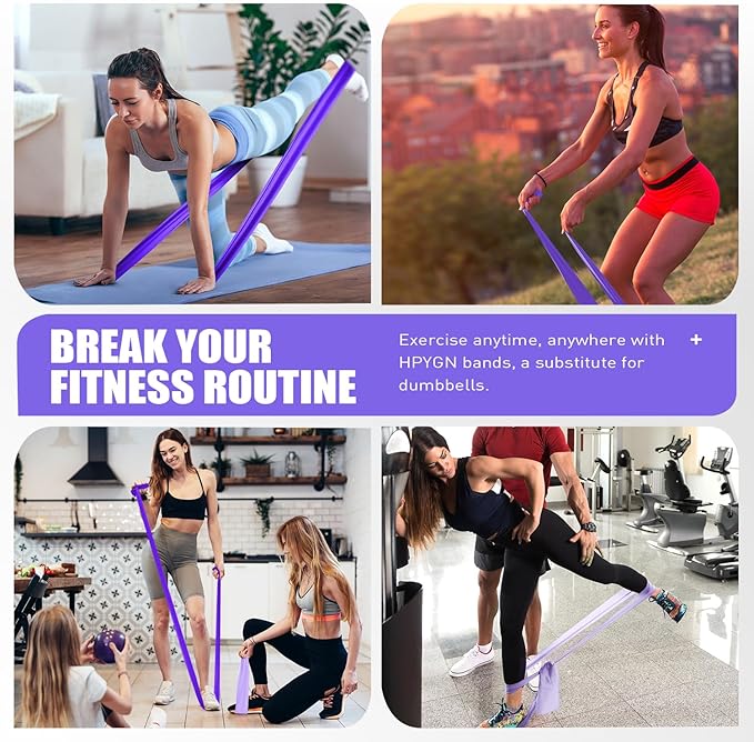 Resistance Bands, Exercise Bands, Physical Therapy Bands for Strength Training, Yoga, Pilates, Stretch Elastic Band with Different Strengths, Workout Bands for Home Gym-FlexoryFit