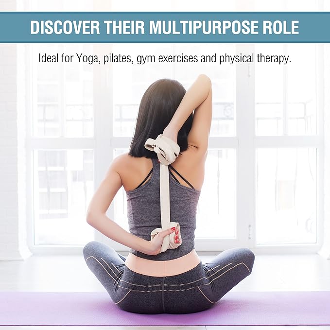 2-PACK or 5-PACK Yoga Exercise Adjustable Straps 8Ft | BONUS eBook | with Durable D-Ring For Pilates & Gym Workouts | Hold Poses, Stretch, Improve Flexibility & Maintain Balance-FlexoryFit