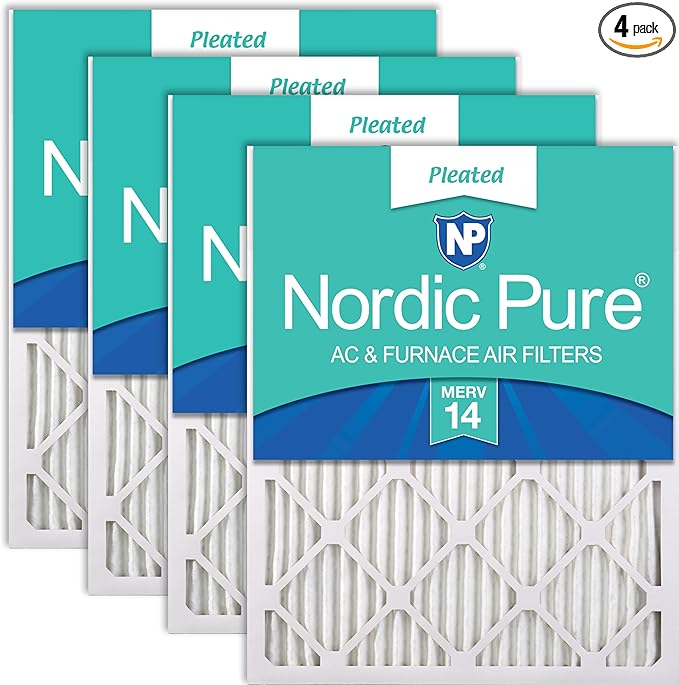 Nordic Pure 16x24x1 (Actual Size: 15 1/2 x 23 1/2 x 3/4) Pleated MERV 14 Air Filters 4 Pack