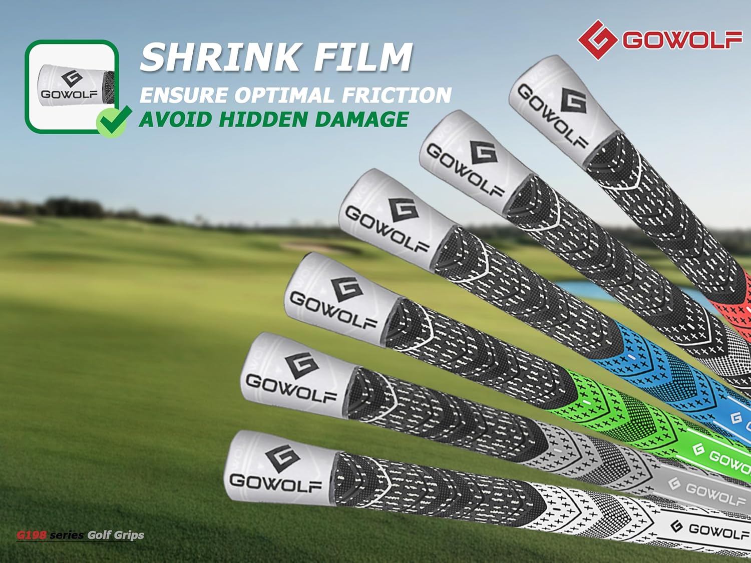 Gowolf Golf Grip Cord Rubber Multi-compound Golf Driver Irons Club Choose 13 Grips with 15pcs Tapes Or Full Kit choose one