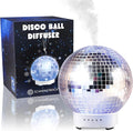 SCANDINORDICA Disco Ball Diffuser - Original Rotating Disco Essential Oil Diffuser with Whisper Quiet Operation, 14 Color Night Light & 4Time Settings | Cute Eclectic Home Decor for Medium Room Silver