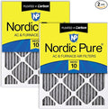 Nordic Pure 18x20x1 Furnace Air Filters MERV 10 Pleated Plus Carbon 2 Pack by NordicPure