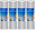 1 Micron 2.5" x 10" Whole House CTO Carbon Sediment Water Filter Cartridge Compatible with DuPont WFPFC8002, WFPFC9001, SCWH-5, WHCF-WHWC, FXWTC, CBC-10, RO Unit, Pack of 4