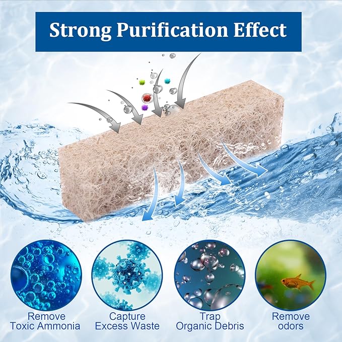 24pcs Ammonia Reducer Filter Pads for Aqueon QuietFlow LED PRO Model 30 and 50, Replacement Filter Cartridges for Aqueon