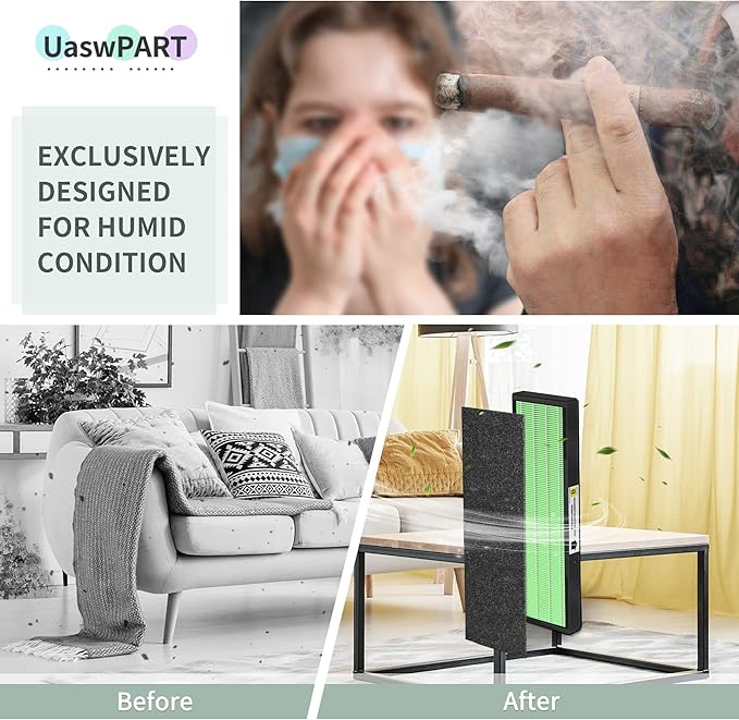 [Upgraded] Uaswpart AC4825 HEPA Filter B Compatible with FLT4825 Filter Replace AC4825 AC4300 CDAP4500 AC4850 AC4900 AC4820 and More, 4x H13 HEPA w/ Carb0n+4x Extra Pre-Filters