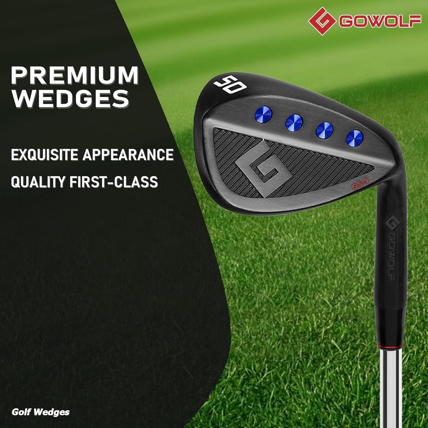 Gowolf Premium Forged Full Face Golf Wedges 50/52/54/56/58/60 Degree Individual or Sets for Men, Right Hand Gap Wedge Sand Wedge Lob Wedge, Golf Clubs CNC Milled Face for More Spin - Great Golf Gifts