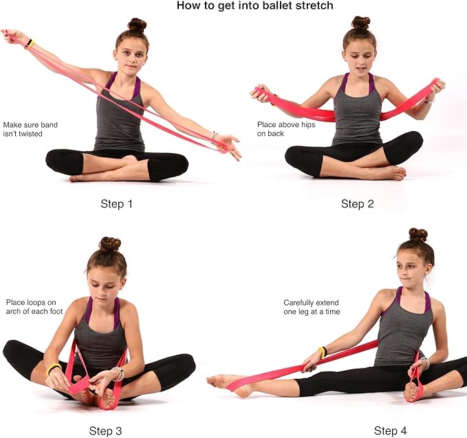 Ballet Stretch Band for Dance, Gymnastics, Cheerleading, Pilates. Improves Elastic Flexibility and Enhances Daily Stretching - Designed by PS Athletic-FlexoryFit