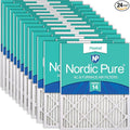 Nordic Pure 16x25x1 Pleated MERV 14 Air Filters 24 Pack by NordicPure
