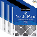 Nordic Pure 16x25x1 Furnace Air Filters MERV 12 Pleated Plus Carbon 12 Pack by NordicPure