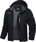 MAGCOMSEN Men's Hooded Windproof Water Resistant Rain Jacket Windbreaker 5 Pockets for Hiking,Fishing,Travel