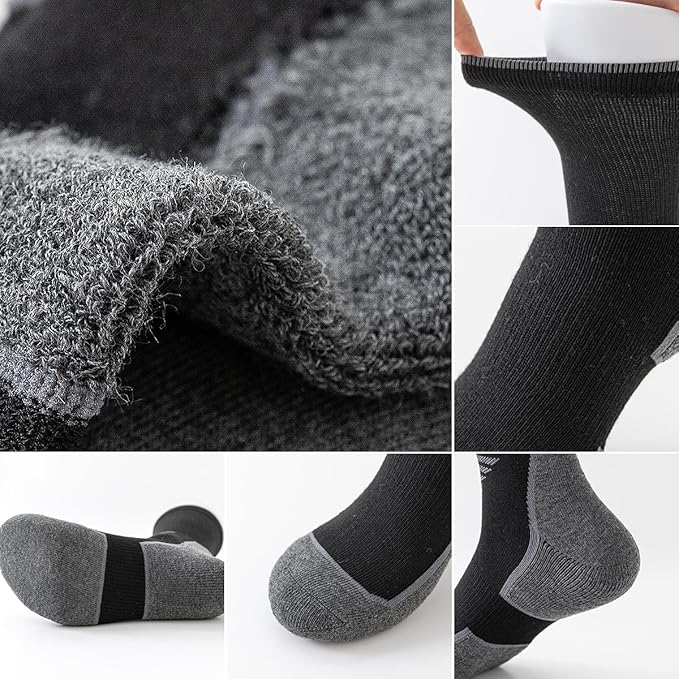 JOYNÉE 5/10 Pairs Mens Lightweight Athletic Crew Socks Cushioned Breathable Long Socks for Sports Running-FlexoryFit